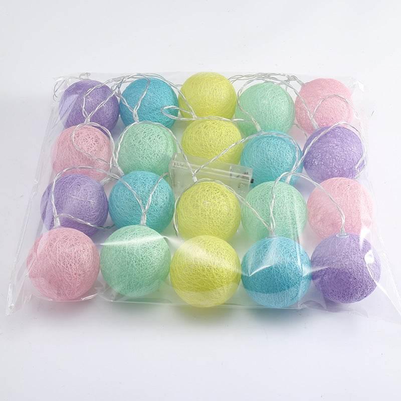 LED Ornamental Festoon Cotton Ball String Lights for Home Decor - ZA-Zola