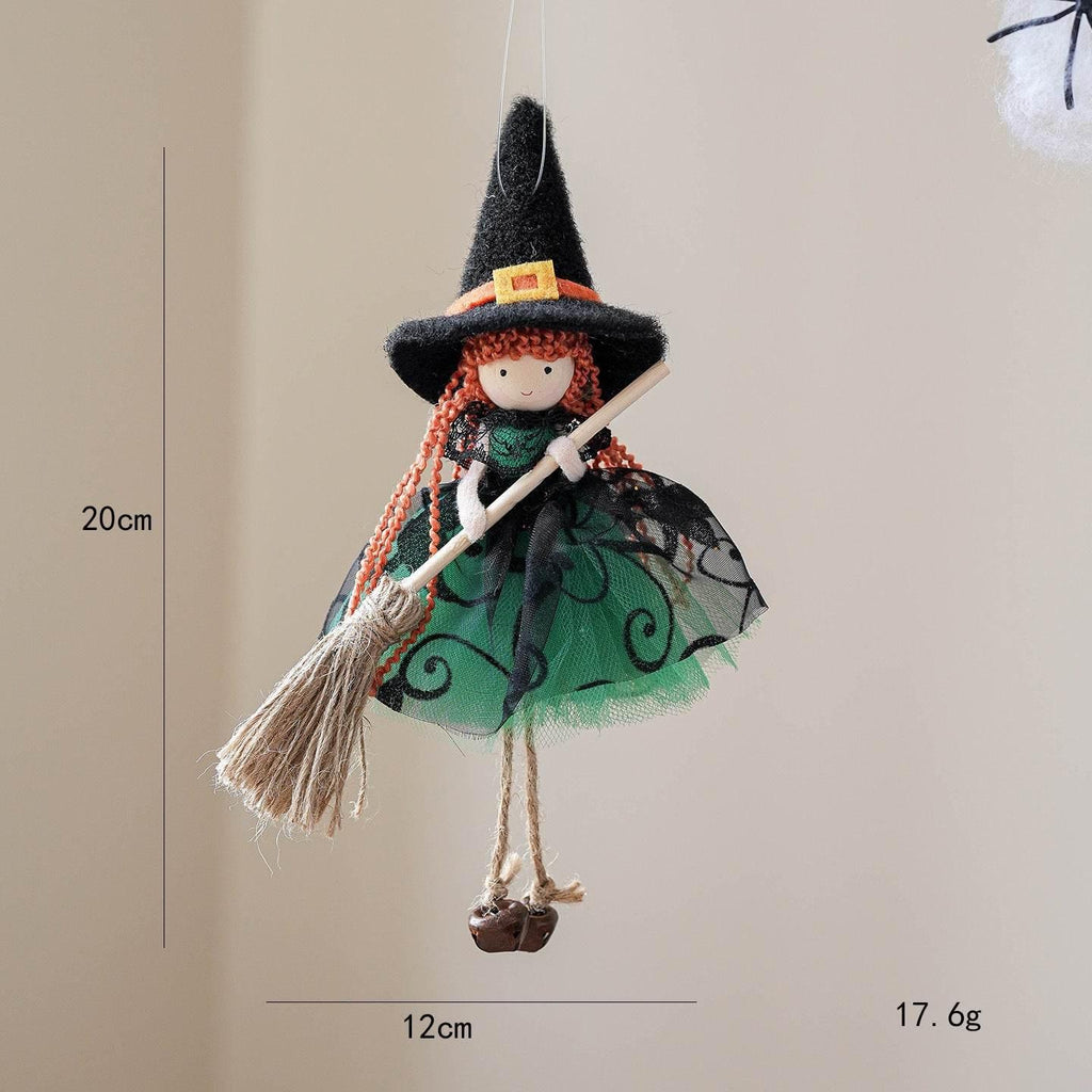 ZA-Zola Halloween Mesh Broom Girl Angel Pendant - ZA-Zola