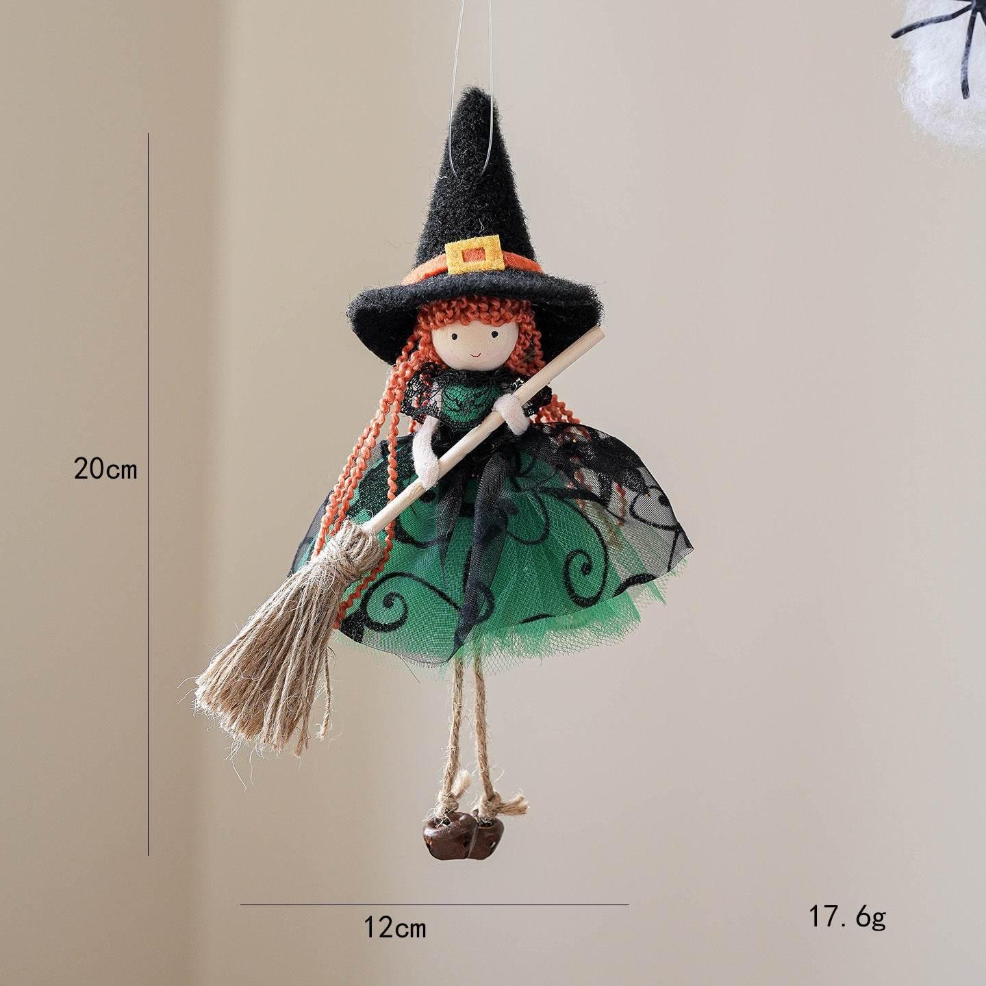 ZA-Zola Halloween Mesh Broom Girl Angel Pendant - ZA-Zola