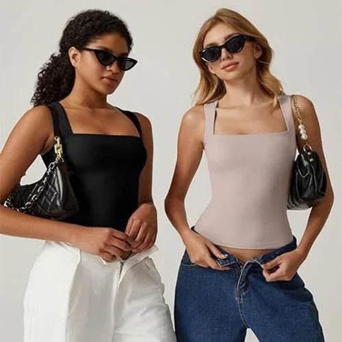 Square-Neck Slim Tank Top | Summer Sleeveless Style - ZA-Zola