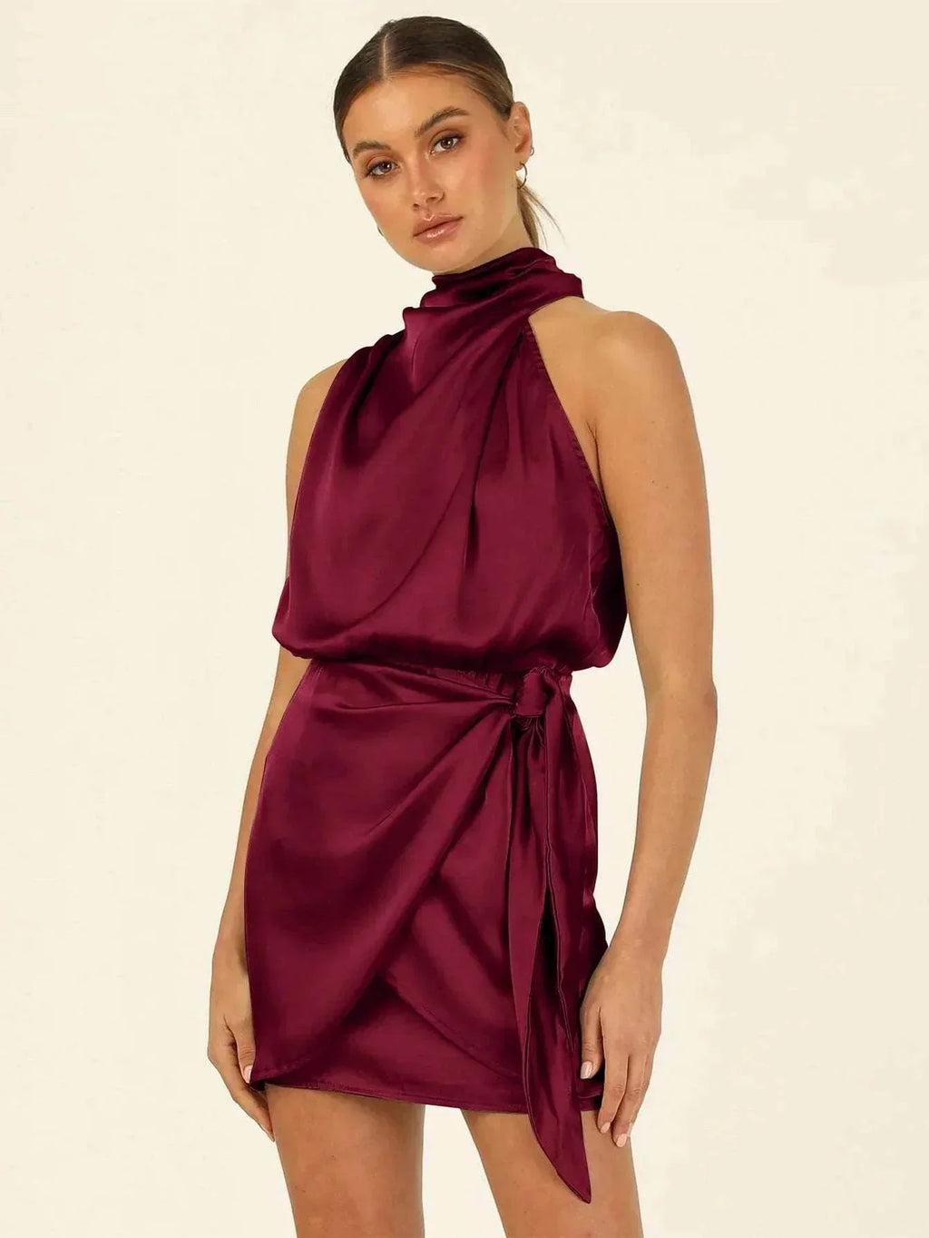 Satin Slim Fit Dress | Elegant & Chic Socialite Style - ZA-Zola