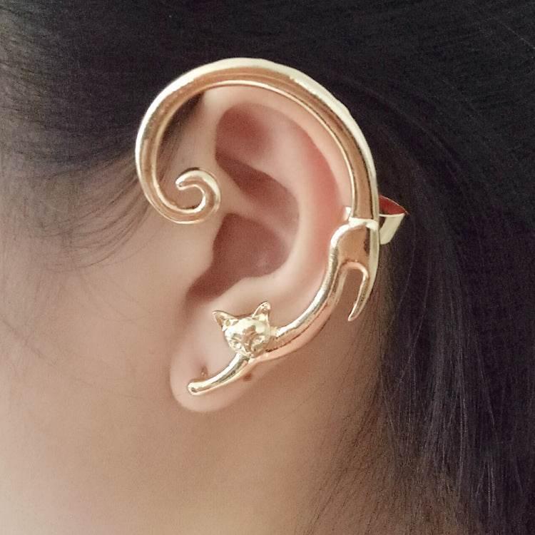 Punk Cat Ear Cuff Stud Earring – Edgy Style Jewelry - ZA-Zola