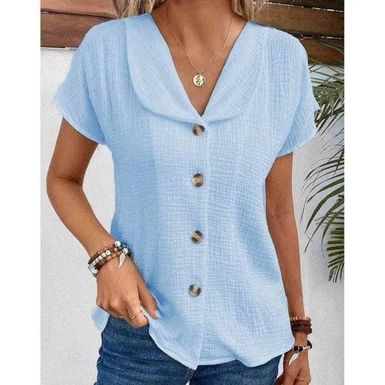 Summer Button Cardigan Top for Women – Loose Fit - ZA-Zola