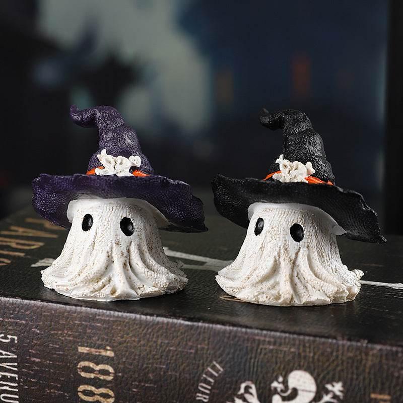 ZA-Zola Resin Halloween Wizard Hat Ghost Ornament - ZA-Zola