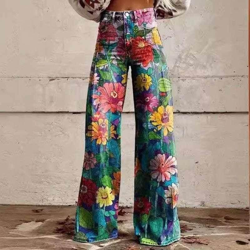 Printed Flared Pants – Street-Ready & Bold Vibe - ZA-Zola