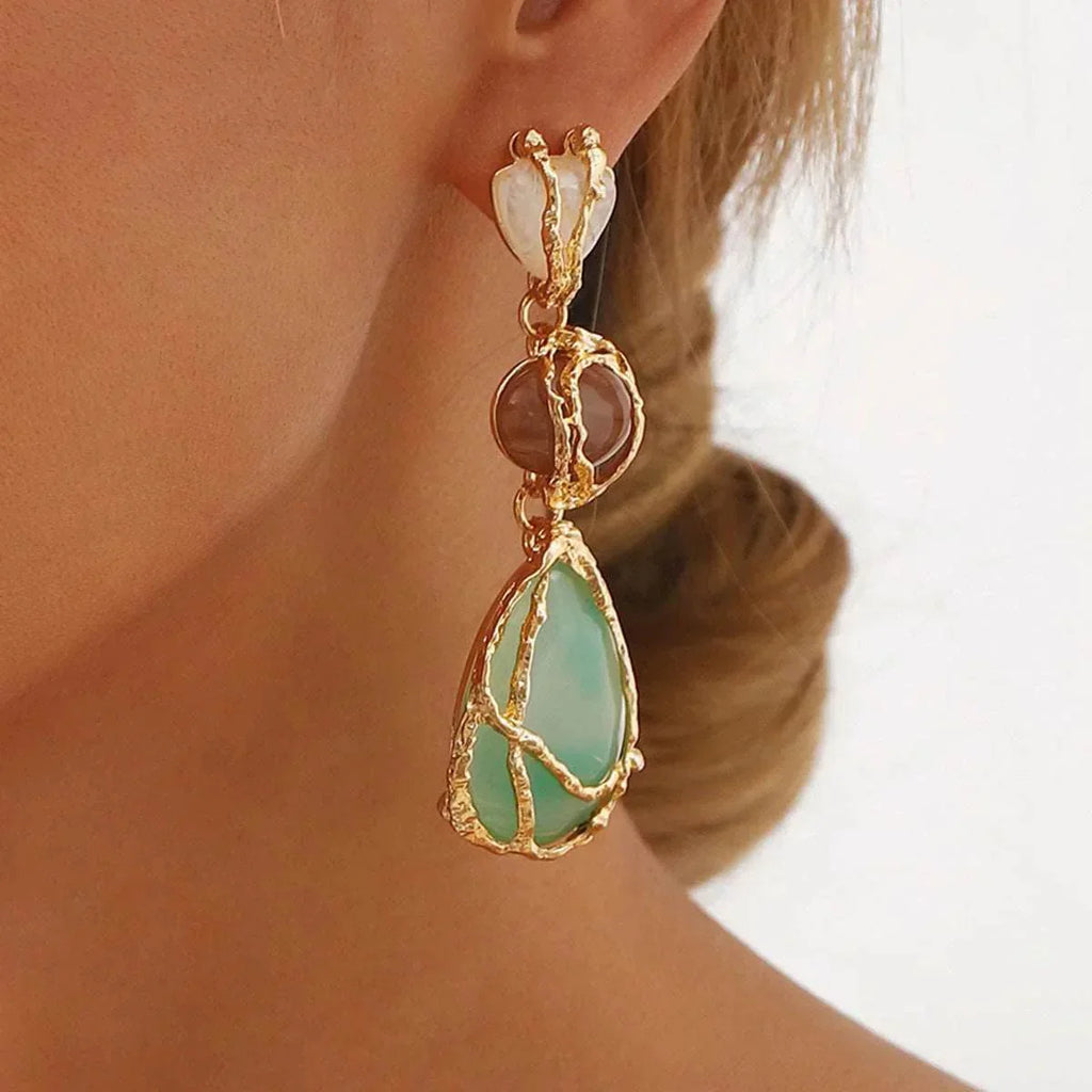 Geometric Water Drop Earrings – Shop Now in Gold! - ZA-Zola