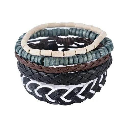 Vintage Leather Punk Wrap Bracelet Unisex - ZA-Zola