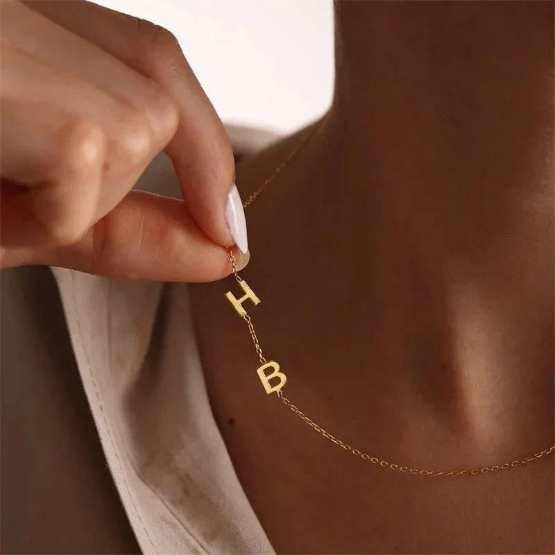 Silver Center Letter Necklace – Shop Now - ZA-Zola