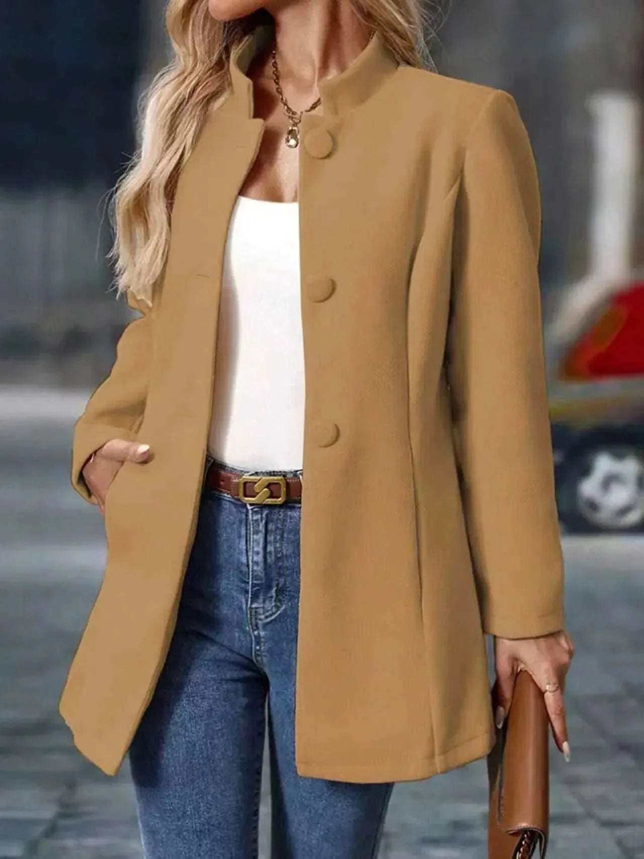 Women’s 3 Button Slim Coat Jacket | European Style - ZA-Zola