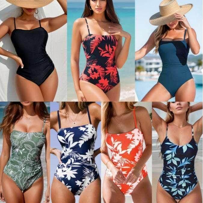Women's Floral Print One-Piece Swimsuit – Sleek, Vibrant & Sculpting - ZA-Zola