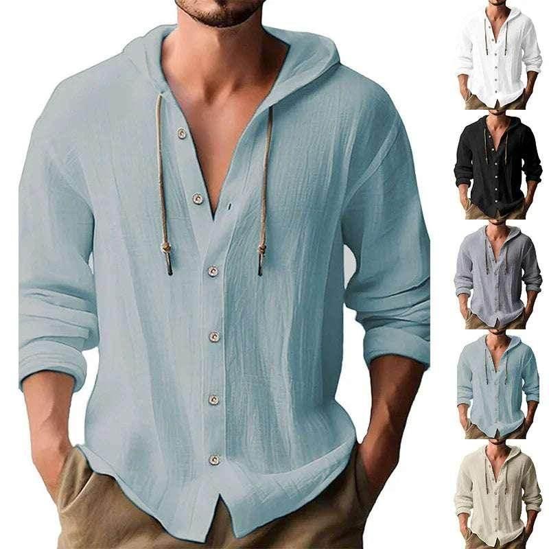 Cotton & Linen Hooded Shirt for Men – Shop Now - ZA-Zola