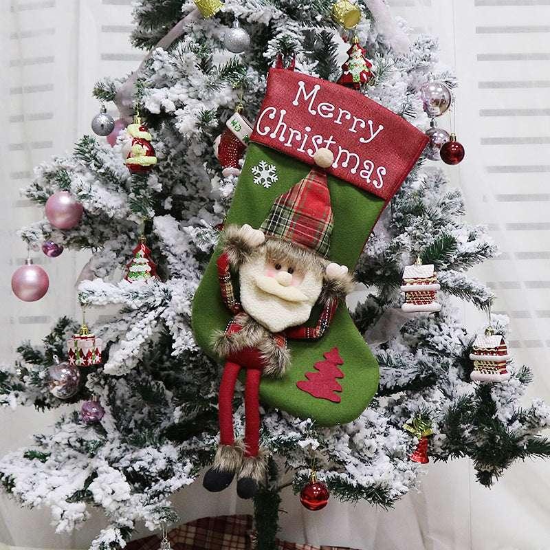 Christmas Big Stockings 3D Plush Xmas Decoration Set - ZA-Zola