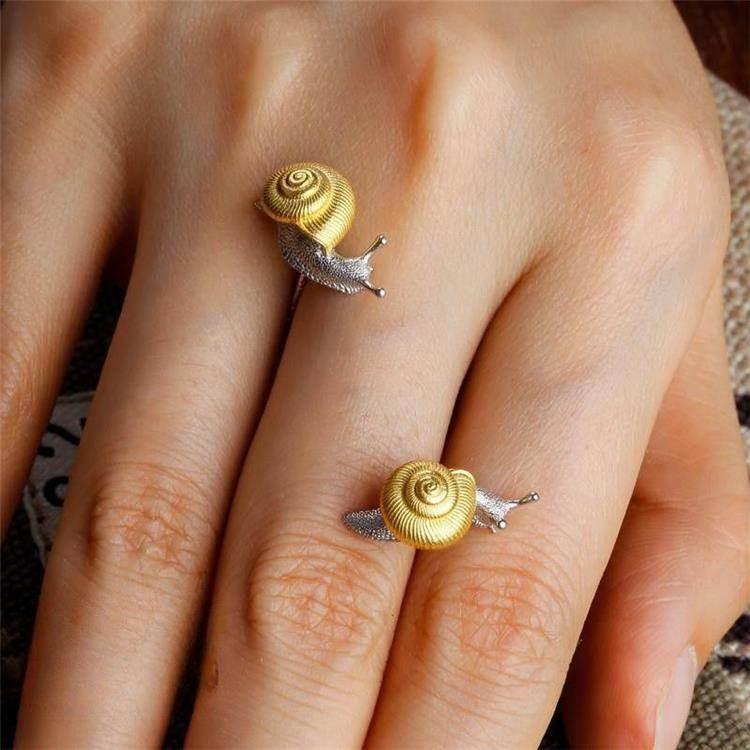 Gold Snail Ear Studs – Unique Carved Earrings for Women - ZA-Zola