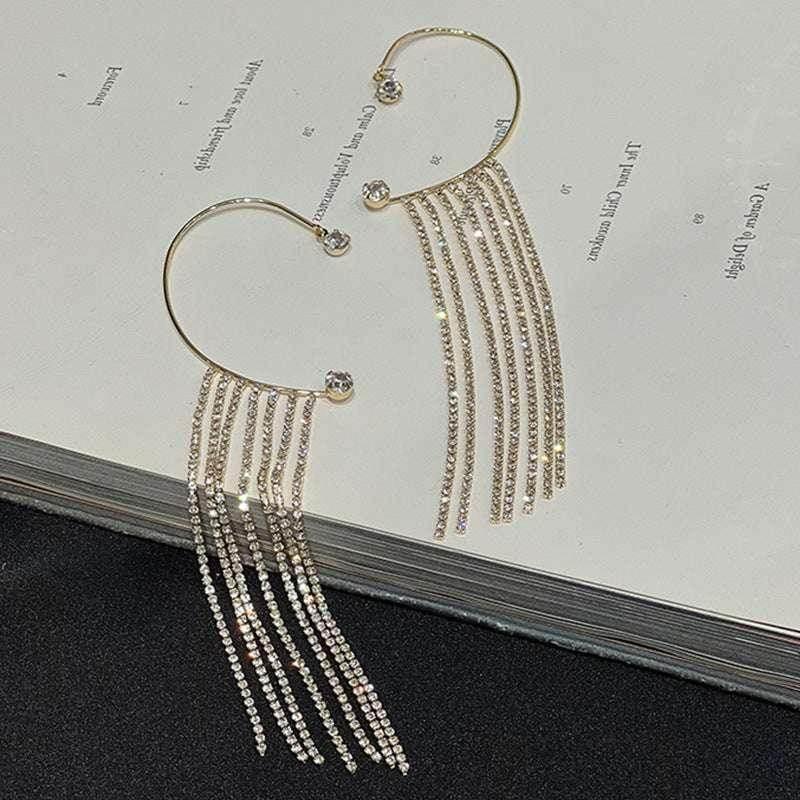 Long Pearl Tassel Earrings – Silver Elegance | ZA‑Zola - ZA-Zola