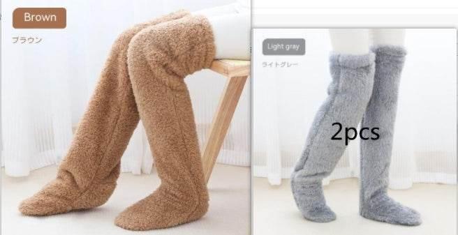 Comfort Over Knee High Fuzzy Socks – Warm Winter Stockings - ZA-Zola