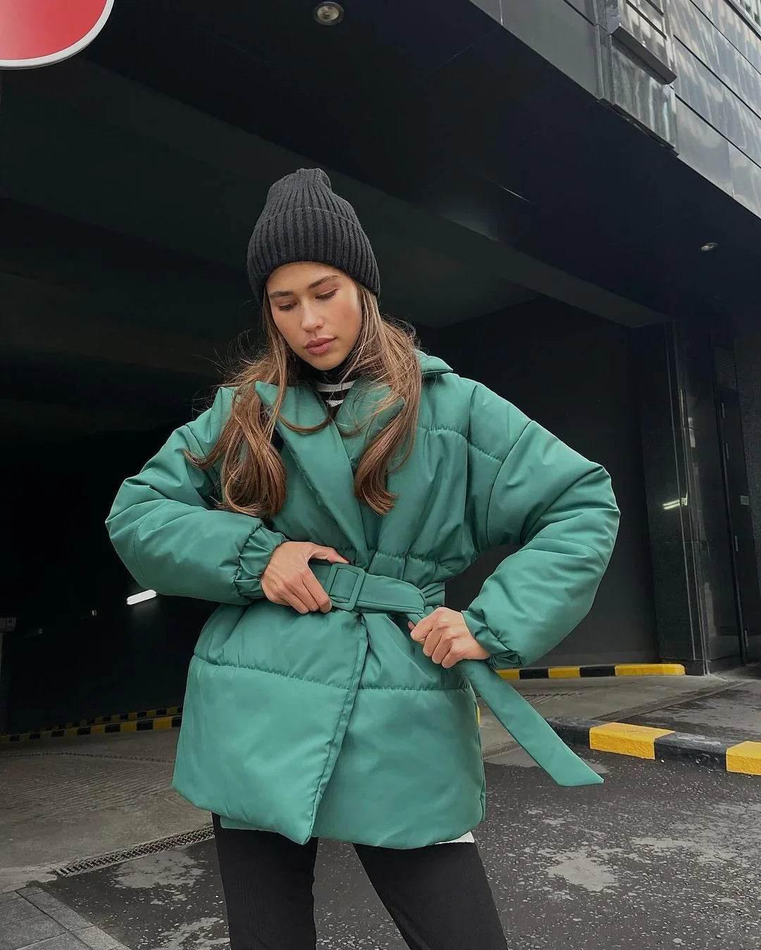 Winter Lapel Waisted Cotton Coat – Stylish Slim Overcoat | Buy Now! - ZA-Zola