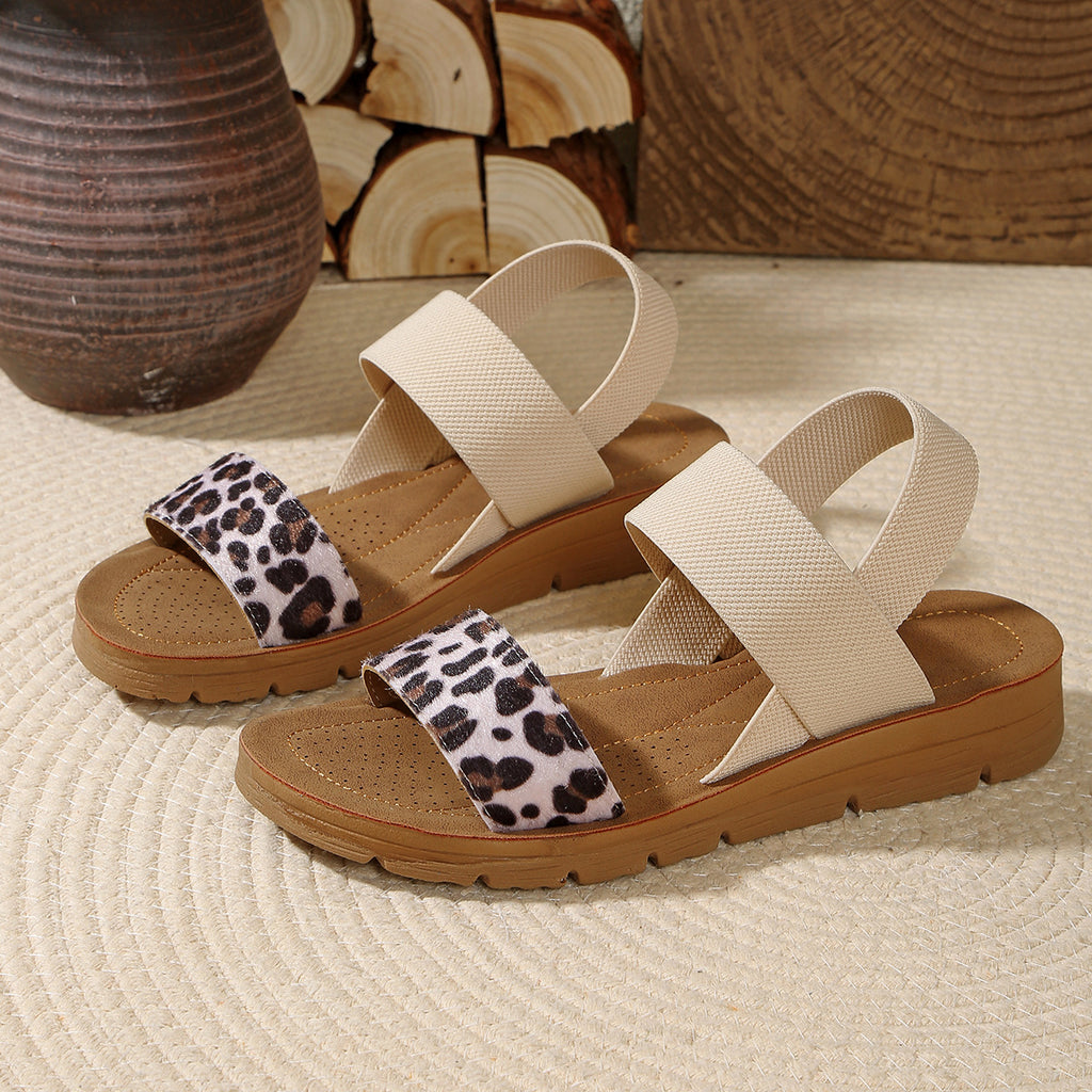 Women’s Roman Elastic Waistband Flat Slippers Summer Style