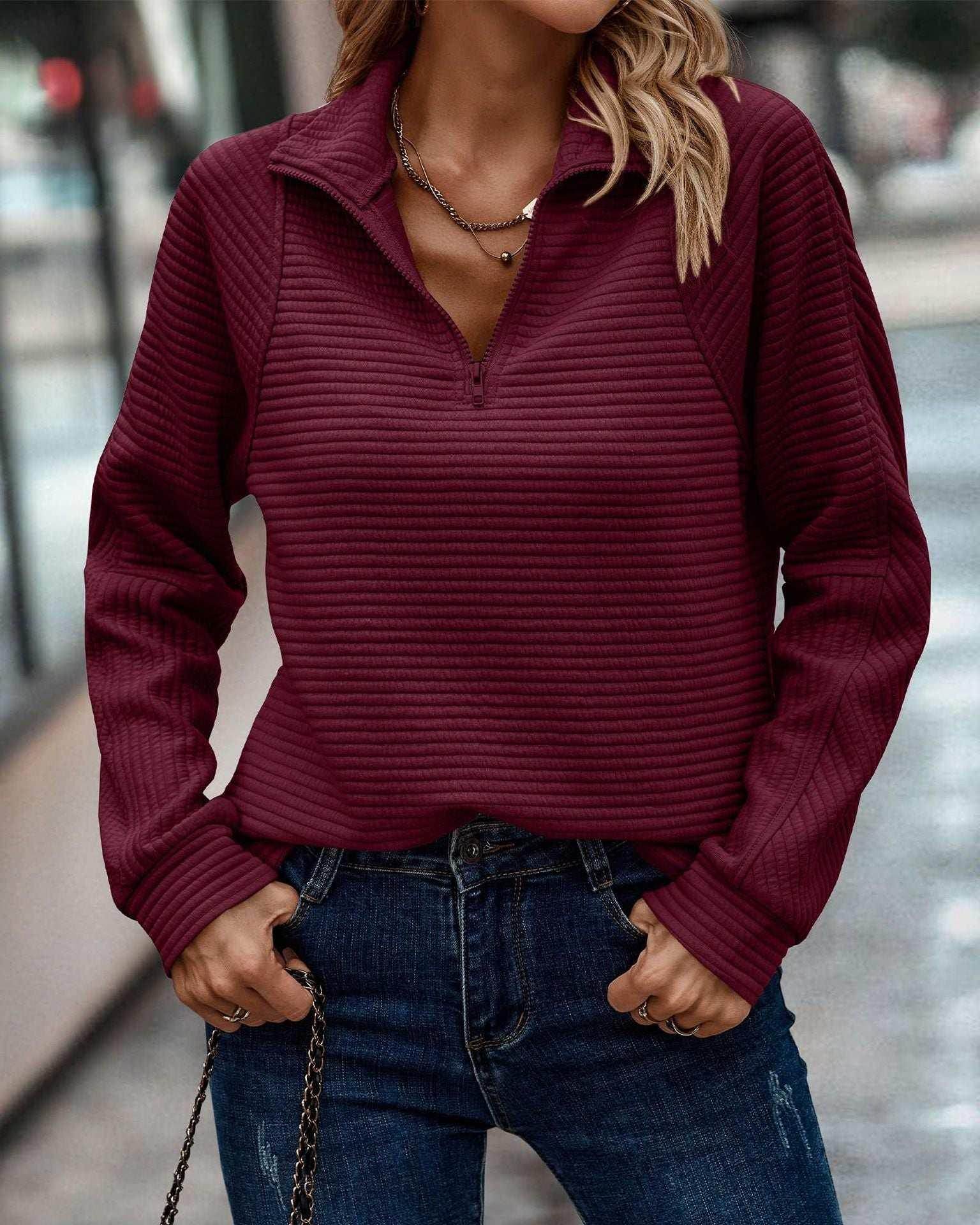 Buy Women's Zipper Pullover – Stylish & Comfy! - ZA-Zola