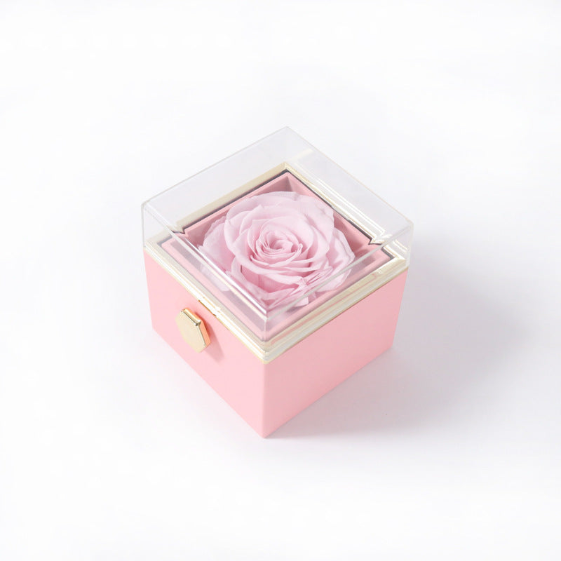 Fashion Acrylic Rotating Rose Jewelry Box | Elegant Gift Box