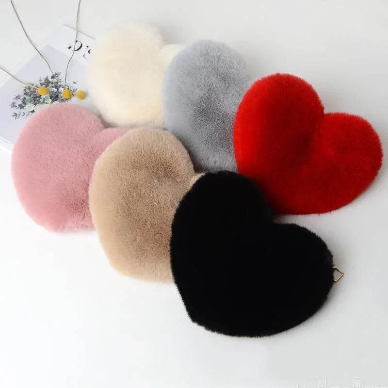 Heart Plush Chain Shoulder Bag | Valentine's Day Gift - ZA-Zola