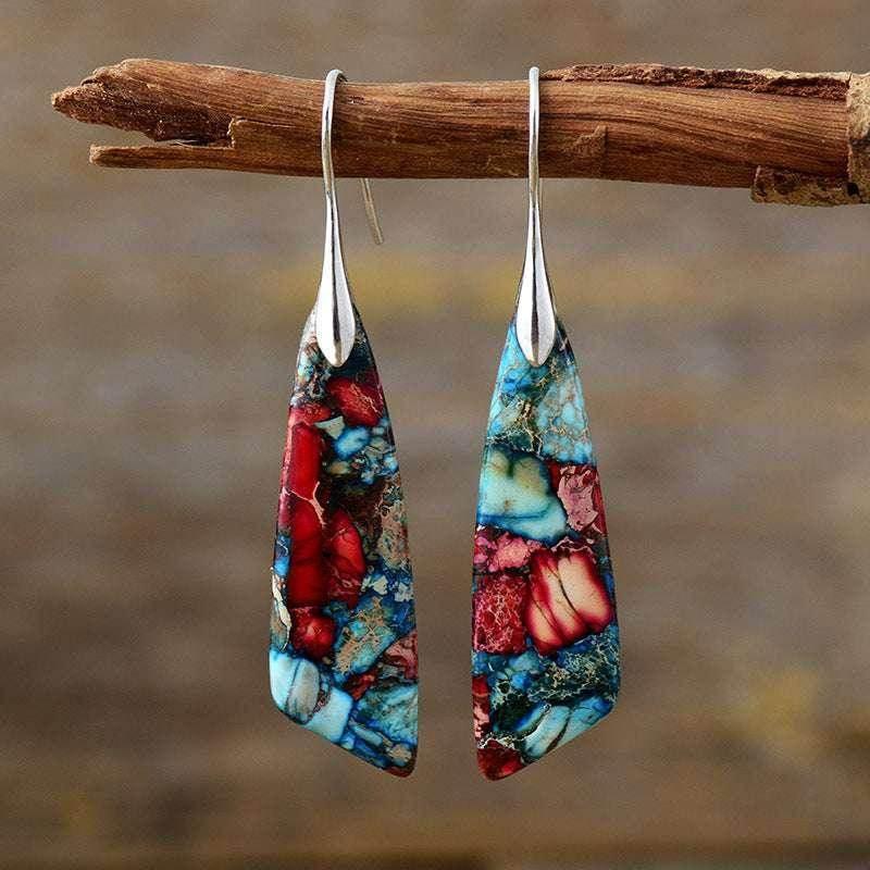 Bohemian Geometric Emperor Stone Earrings - ZA-Zola