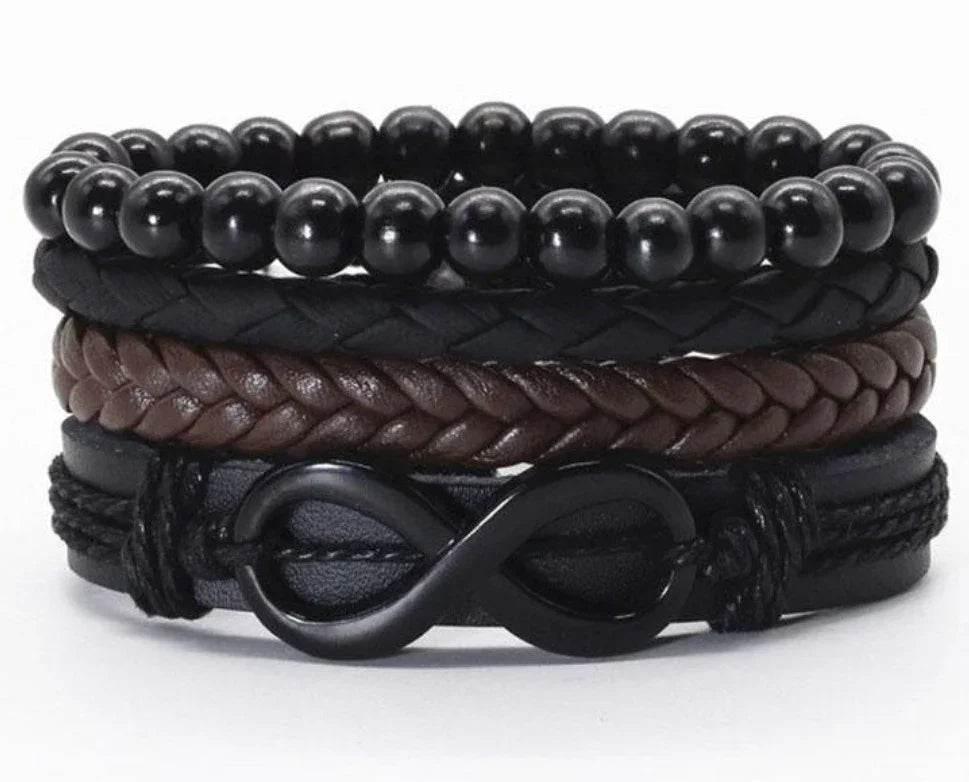 Men’s Vintage Braided Leather Bracelet - ZA-Zola