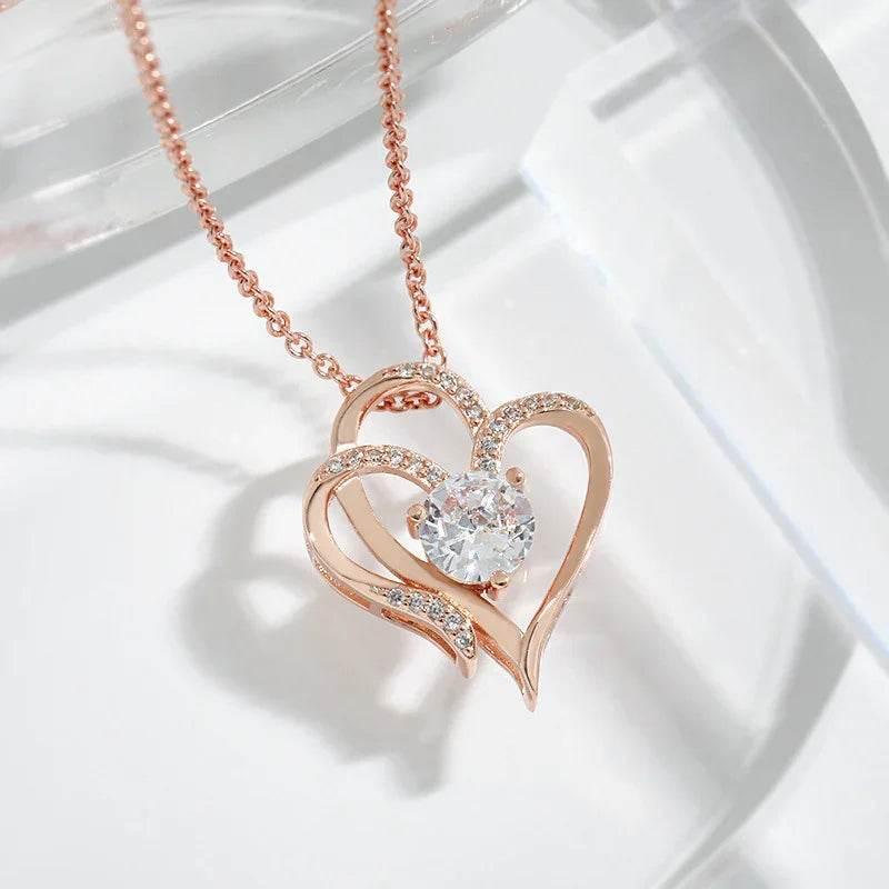 Zircon Double Love Necklace for Women - ZA-Zola