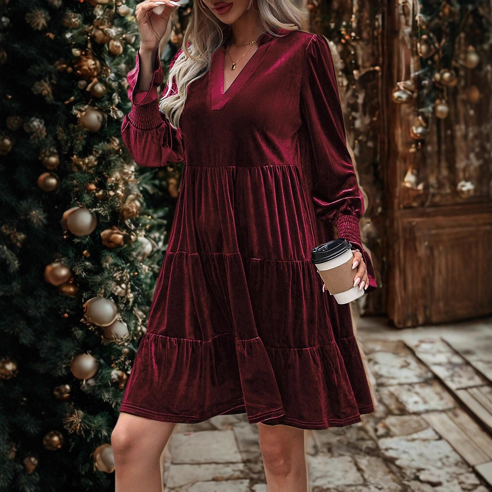 Velvet Mini Dress for Women | Christmas & New Year Party Dress