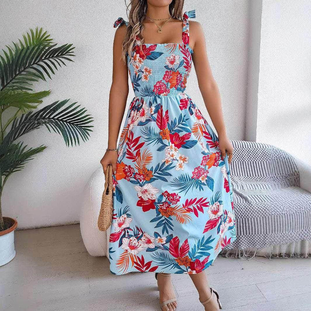 Floral Print Corset Dress – Summer Beach Holiday Look - ZA-Zola