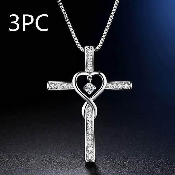 Infinity Love Birthstone Cross Necklace – Women’s Faith - ZA-Zola