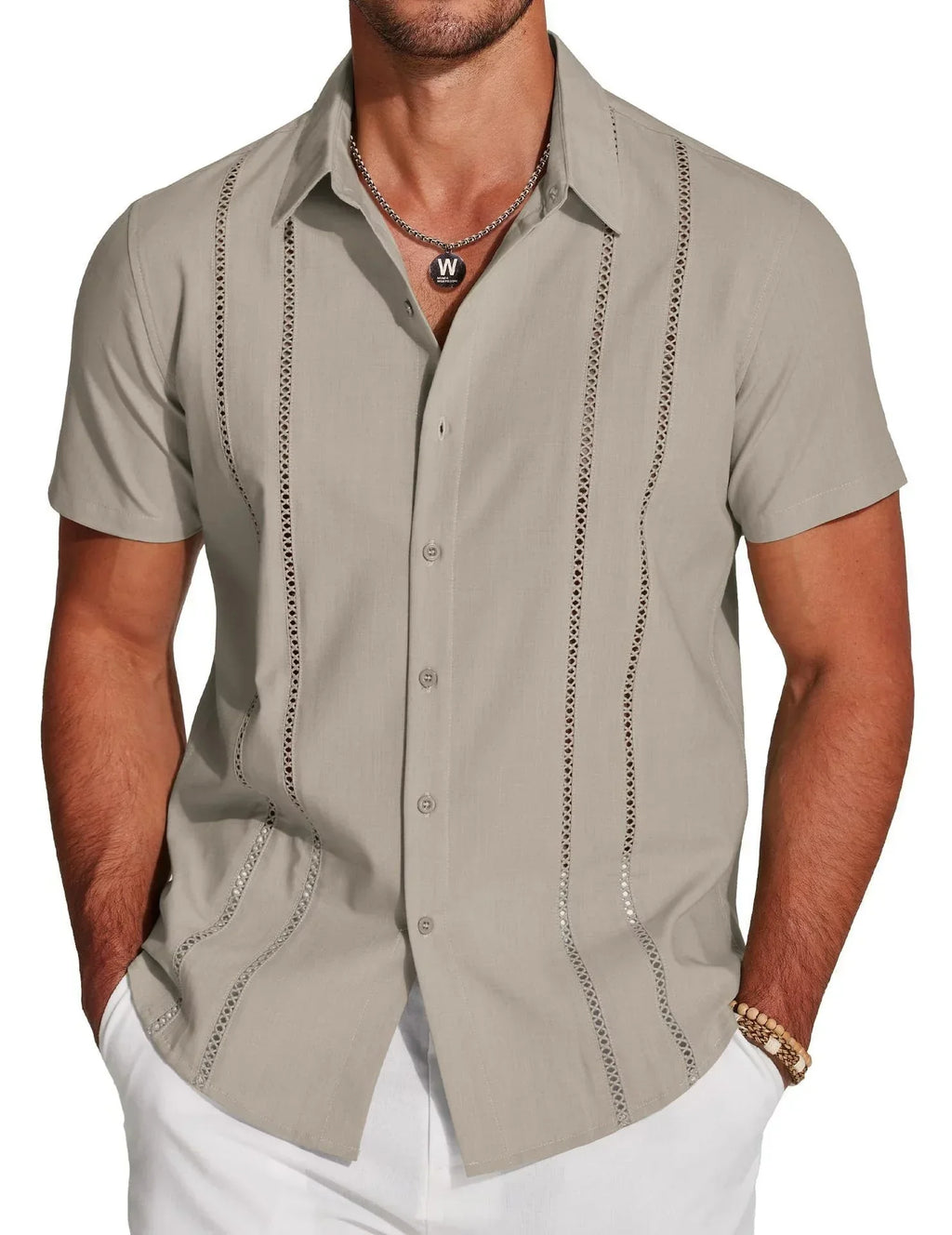 Men’s Hawaii Holiday Linen Shirt | Trendy Wild Summer Lapel Shirt