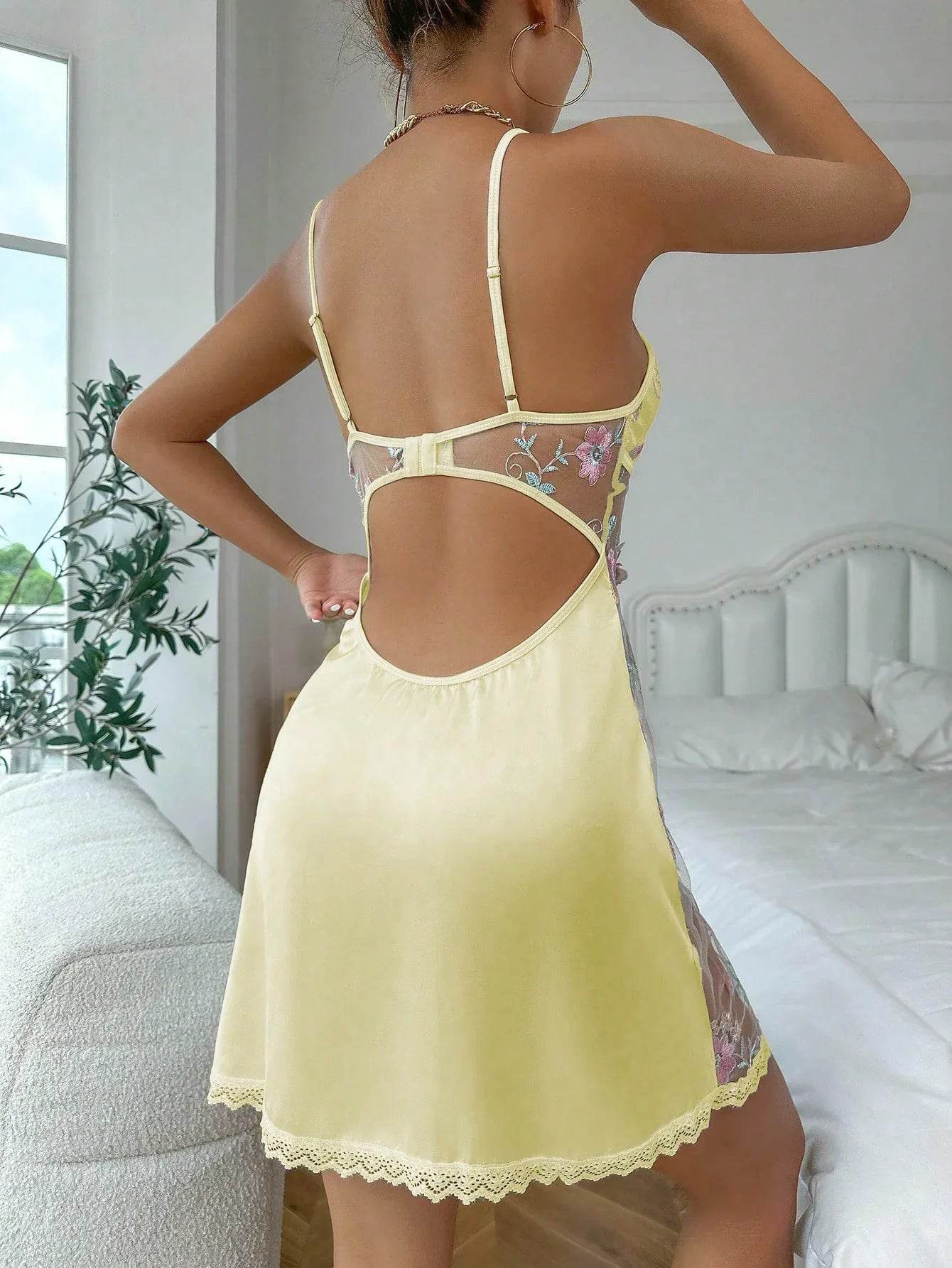 Sexy Lace T-back Two-Piece Lingerie Set – White, Yellow, Blue - ZA-Zola