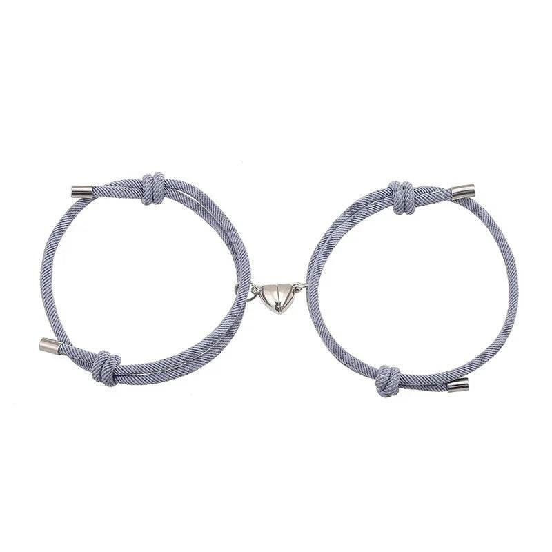 Magnetic Nylon Love Bracelet Pair – Adjustable Fit - ZA-Zola