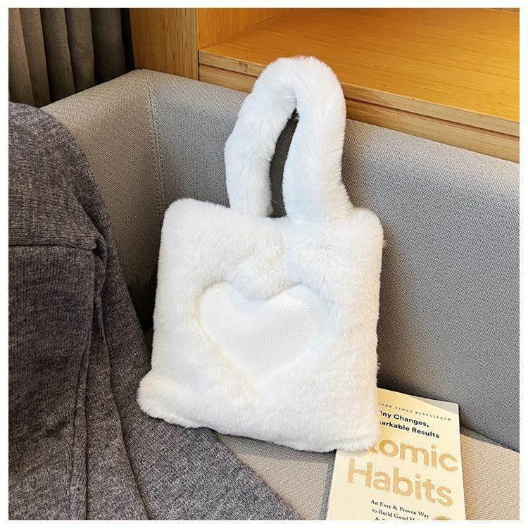 Winter Plush Tote Shoulder Bag | Women's Cozy Handbag - ZA-Zola