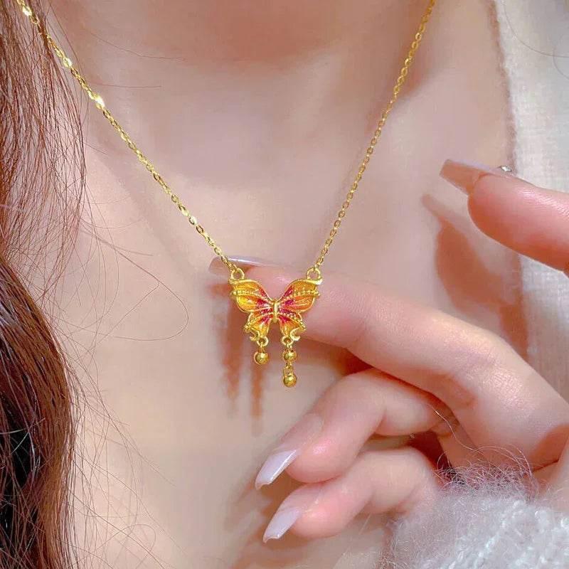 Shop Fantasy Butterfly Tassel Necklace – Elegant Charm - ZA-Zola