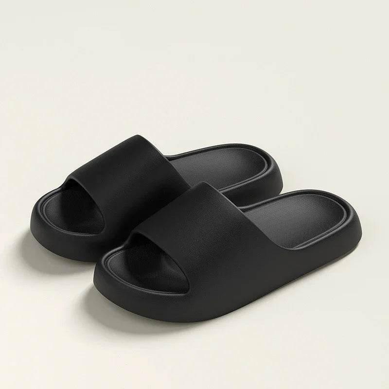 Solid Thick-Soled Slippers – Comfy Summer Footwear - ZA-Zola