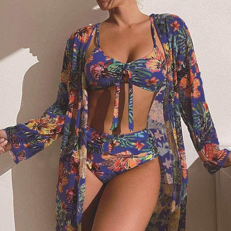 Women's Plus Size Bikini with Long Blouse Cover-Up | ZA-Zola - ZA-Zola