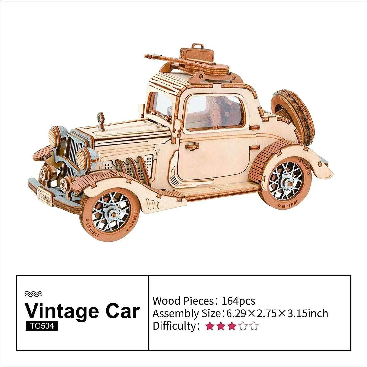 Robotime Rolife 3D Vintage Car Wooden Puzzle DIY Toy - ZA-Zola