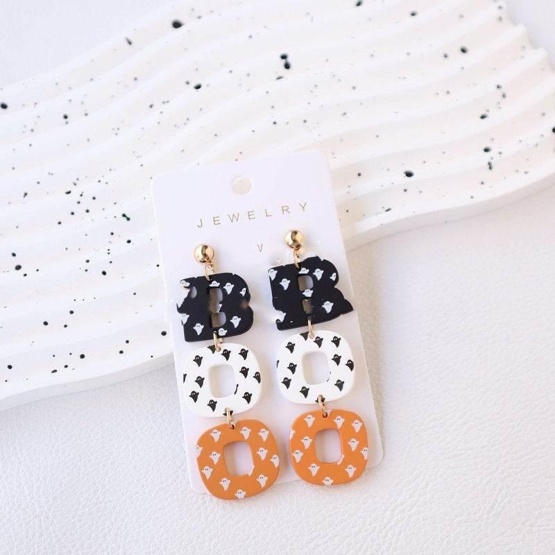 ZA-Zola Halloween BOO Ghost Earrings for Women - ZA-Zola