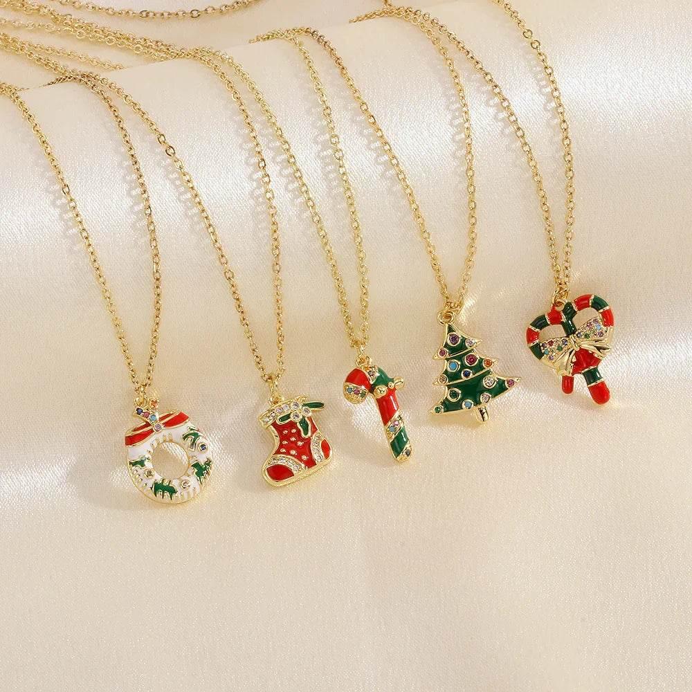 Festive Christmas Tree & Santa Necklace – Shop Now - ZA-Zola
