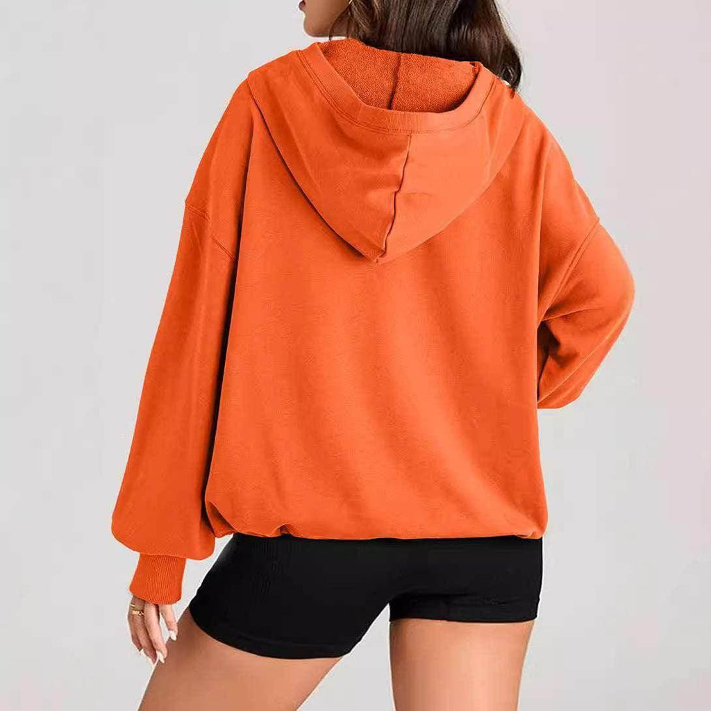 Solid Zip Hoodie – Women's Casual Layer - ZA-Zola