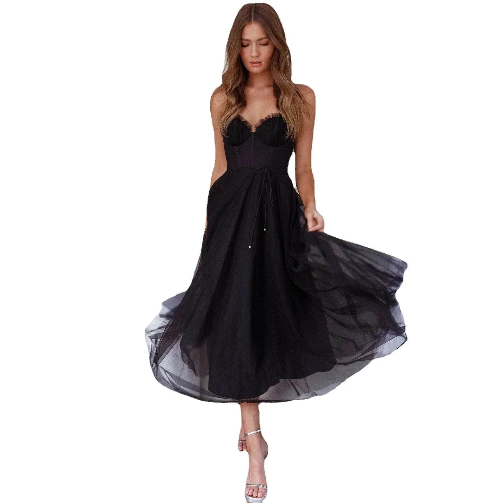 Sling Casual Mesh Dress – Women’s Lightweight Everyday Style - ZA-Zola