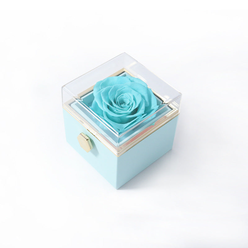 Fashion Acrylic Rotating Rose Jewelry Box | Elegant Gift Box