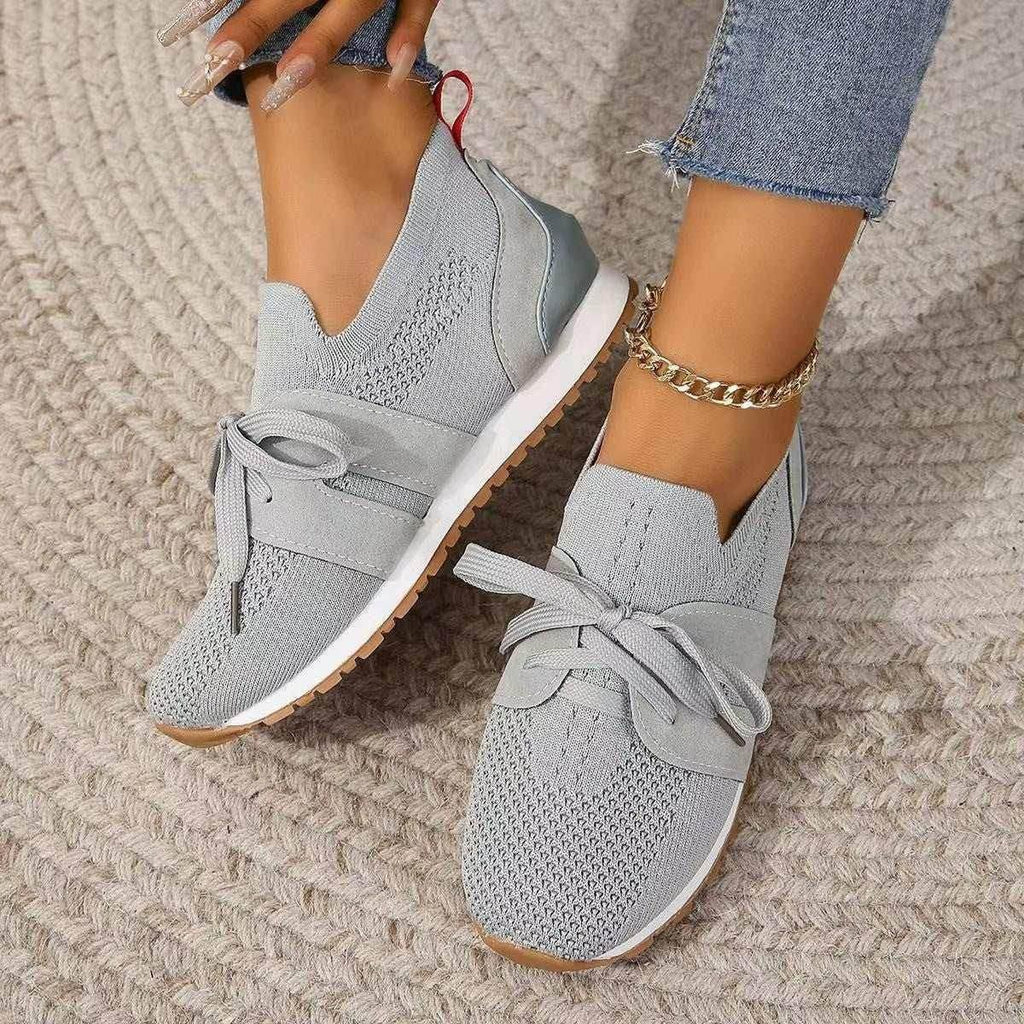 Breathable Lace Up Mesh Flats for Women – Comfy Style - ZA-Zola