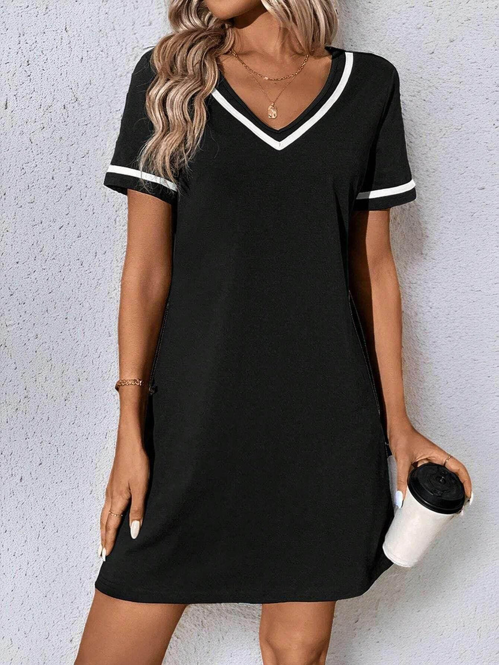 V-Neck Casual Short Sleeve Dress for Women - ZA-Zola