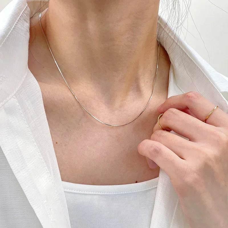 Titanium Steel Snake Bone Choker Necklace – Stylish & Fine - ZA-Zola