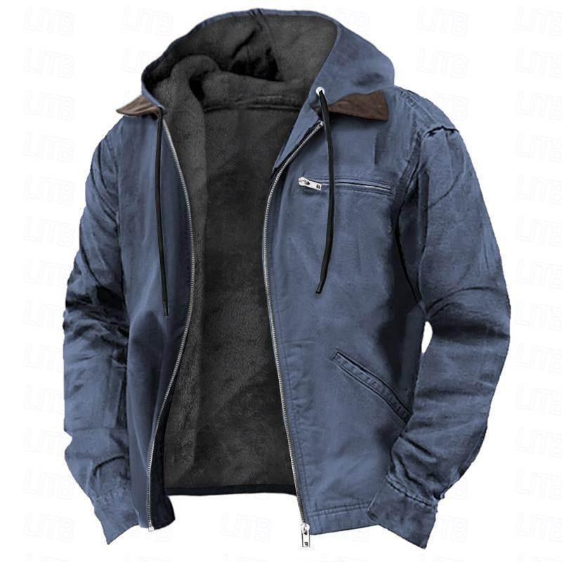 Men’s Fleece Jacket Winter Coat | Warm Hooded Zip-Up - ZA-Zola