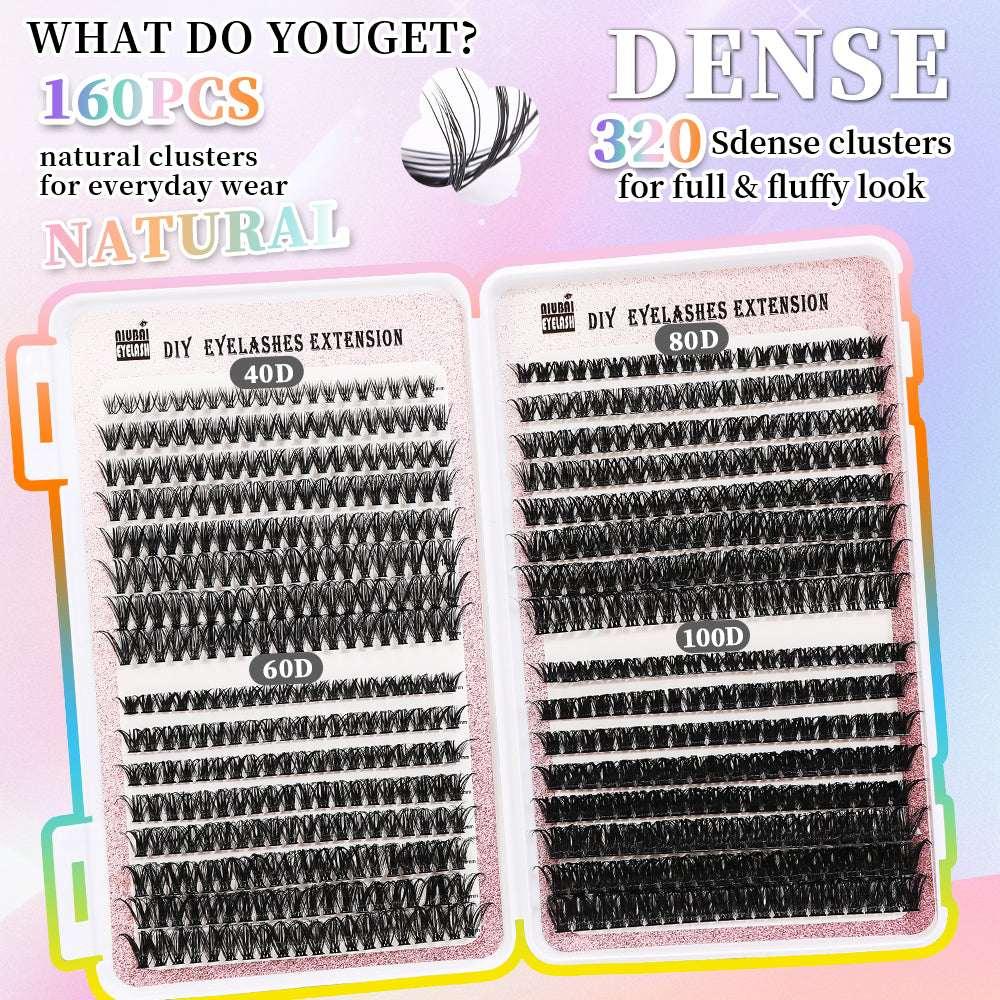 Cluster Eyelashes Set – 32 Rows, 640 Segmented Lashes - ZA-Zola