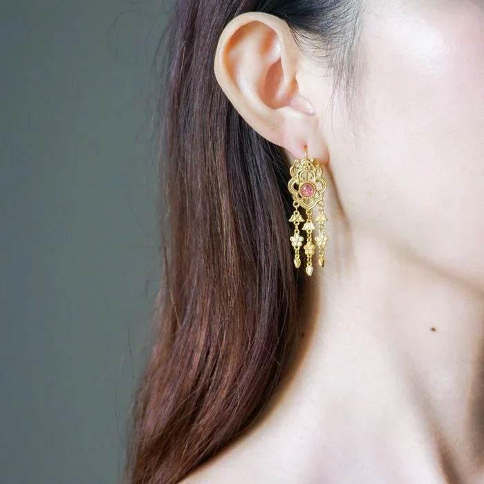 Chinese Bat Tassel Earrings – Blue & White Style - ZA-Zola