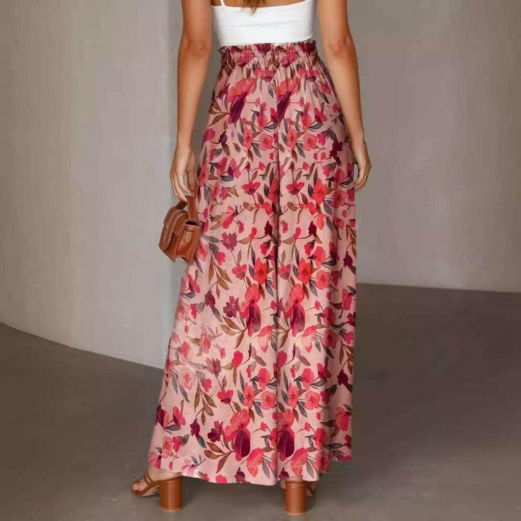 Floral Wide-Leg Beach Pants – Summer Vibes Only - ZA-Zola